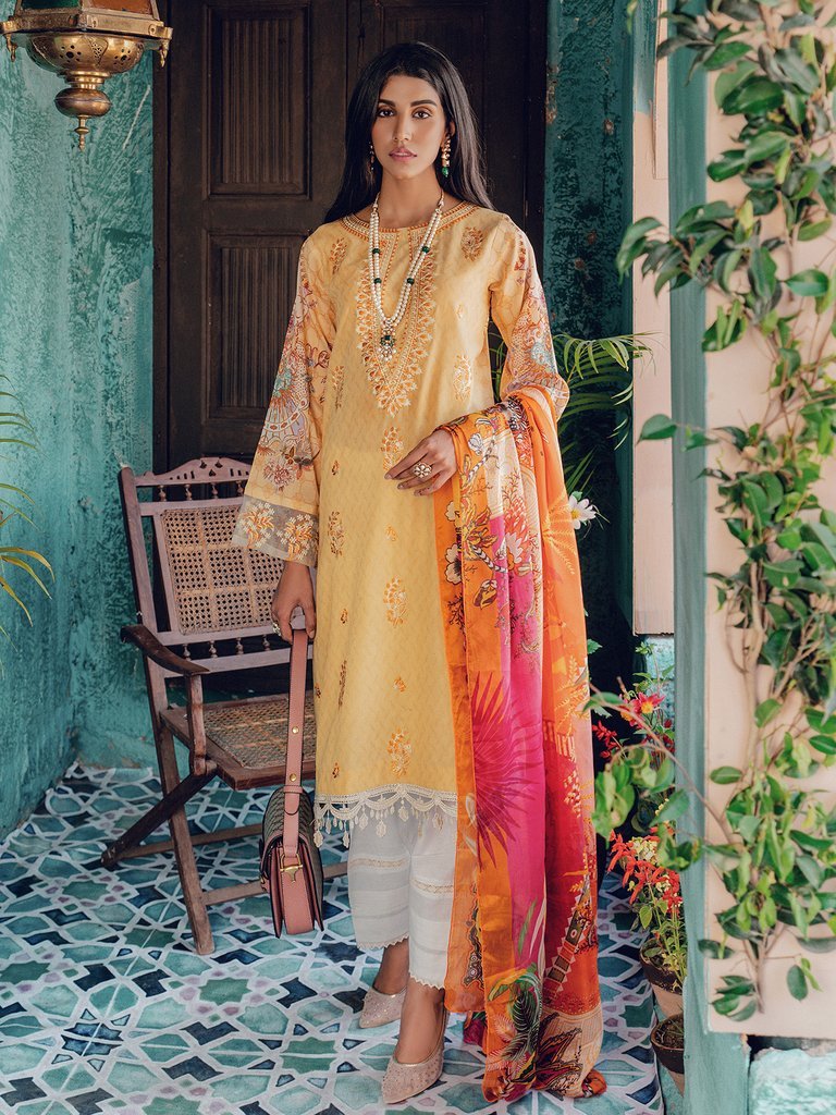 RajBari Premium Festive Embroidered Lawn Collection 2020 3pc Suit D-3B - FaisalFabrics.pk