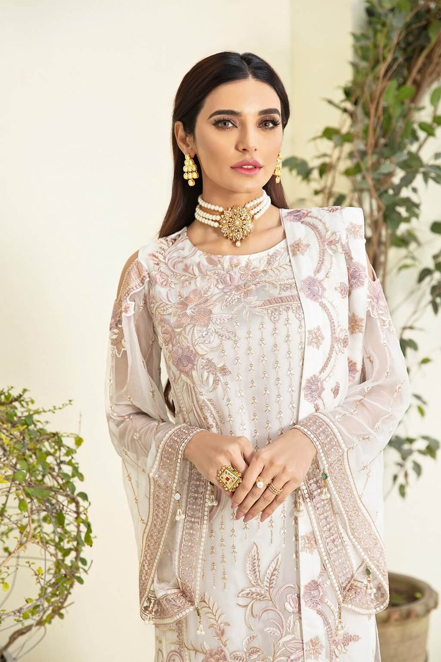 Ramsha Chevron Vol-03 Luxury Chiffon Collection 2021 3pc Suit A-304 - FaisalFabrics.pk