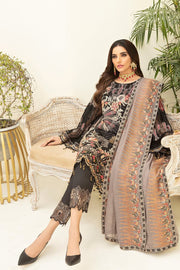 Ramsha Chevron Vol-03 Luxury Chiffon Collection 2021 3pc Suit A-305 - FaisalFabrics.pk