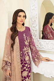 Ramsha Chevron Vol-03 Luxury Chiffon Collection 2021 3pc Suit A-307 - FaisalFabrics.pk
