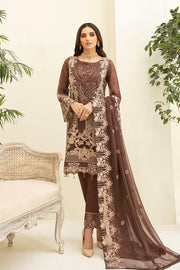 Ramsha Chevron Vol-03 Luxury Chiffon Collection 2021 3pc Suit A-309 - FaisalFabrics.pk