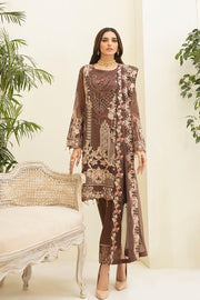 Ramsha Chevron Vol-03 Luxury Chiffon Collection 2021 3pc Suit A-309 - FaisalFabrics.pk