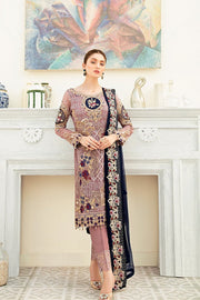 Ramsha Luxury Embroidered Chiffon Unstitched 3Pc Suit F-1902 - FaisalFabrics.pk