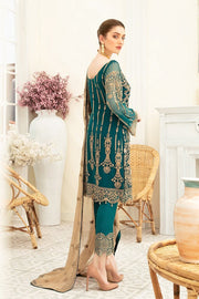 Ramsha Luxury Embroidered Chiffon Unstitched 3Pc Suit F-1903 - FaisalFabrics.pk
