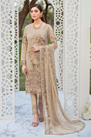 Ramsha Vol-20 Embroidered Luxury Chiffon Unstitched 3PCS Suit F-2007 - FaisalFabrics.pk