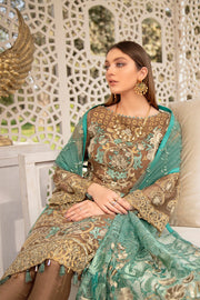 Ramsha Vol-20 Embroidered Luxury Chiffon Unstitched 3PCS Suit F-2012 - FaisalFabrics.pk