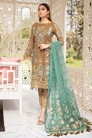 Ramsha Vol-20 Embroidered Luxury Chiffon Unstitched 3PCS Suit F-2012 - FaisalFabrics.pk