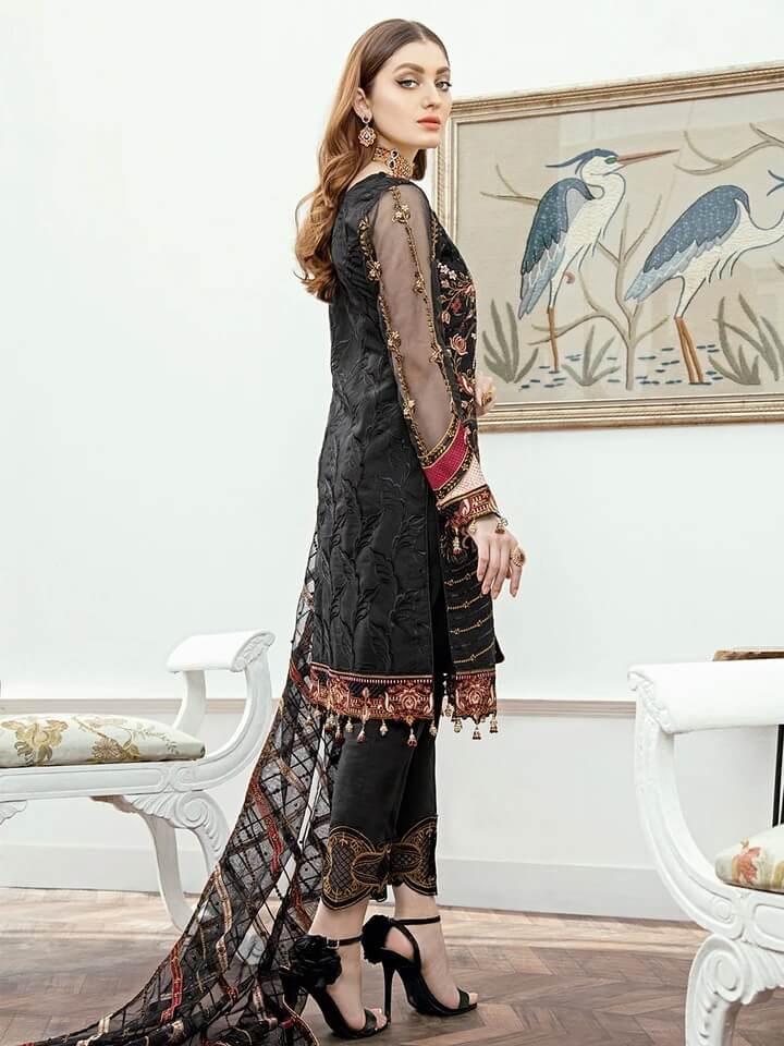 Ramsha Minhal Vol 2 Embroidered Organza Collection 2020 3Pc Suit M-204 - FaisalFabrics.pk