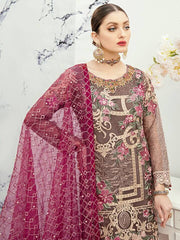 Ramsha Minhal Vol 2 Embroidered Organza Collection 2020 3Pc Suit M-208 - FaisalFabrics.pk