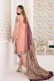 Ramsha Minhal Vol 3 Embroidered Chiffon Unstitched 3Pc Suit M-302 - FaisalFabrics.pk