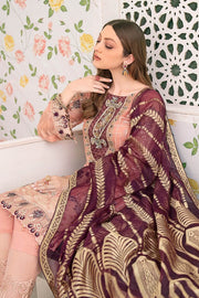 Ramsha Minhal Vol 3 Embroidered Chiffon Unstitched 3Pc Suit M-302 - FaisalFabrics.pk