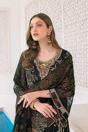 Ramsha Minhal Vol 3 Embroidered Chiffon Unstitched 3Pc Suit M-303 - FaisalFabrics.pk