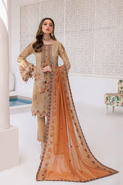 Ramsha Minhal Vol 3 Embroidered Chiffon Unstitched 3Pc Suit M-305 - FaisalFabrics.pk