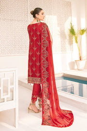 Ramsha Minhal Vol 3 Embroidered Chiffon Unstitched 3Pc Suit M-308 - FaisalFabrics.pk