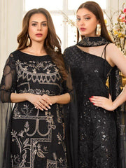 Ramsha Rangoon Luxury Chiffon Vol-4 Embroidered 3Pc Suit D-401 - FaisalFabrics.pk