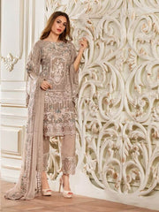 Ramsha Rangoon Luxury Chiffon Vol-4 Embroidered 3Pc Suit D-402 - FaisalFabrics.pk