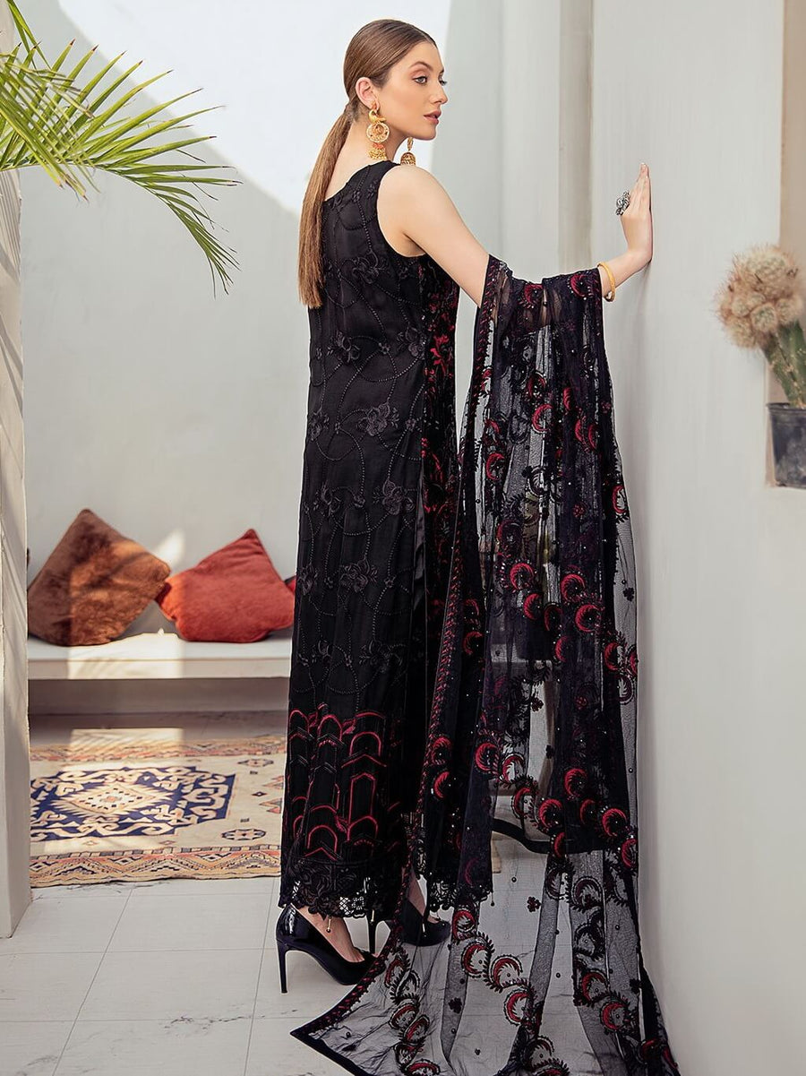 Ramsha Rangoon Luxury Chiffon Vol-6 Embroidered 3Pc Suit D-601 - FaisalFabrics.pk