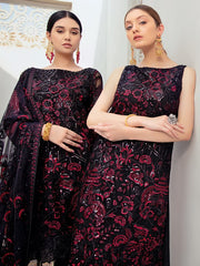 Ramsha Rangoon Luxury Chiffon Vol-6 Embroidered 3Pc Suit D-601 - FaisalFabrics.pk