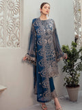 Ramsha Rangoon Luxury Chiffon Vol-6 Embroidered 3Pc Suit D-604 - FaisalFabrics.pk