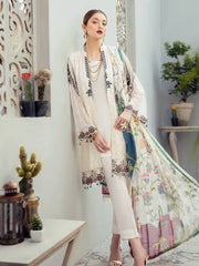 Ramsha Rangoon Luxury Chiffon Vol-6 Embroidered 3Pc Suit D-605 - FaisalFabrics.pk