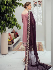 Ramsha Rangoon Luxury Chiffon Vol-6 Embroidered 3Pc Suit D-607 - FaisalFabrics.pk