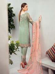 Ramsha Rangoon Luxury Chiffon Vol-6 Embroidered 3Pc Suit D-608 - FaisalFabrics.pk