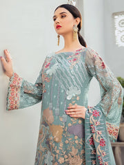Ramsha Rangoon Luxury Chiffon Vol-6 Embroidered 3Pc Suit D-611 - FaisalFabrics.pk