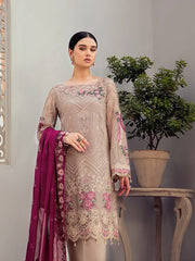 Ramsha Rangoon Luxury Chiffon Vol-6 Embroidered 3Pc Suit D-612 - FaisalFabrics.pk