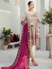 Ramsha Rangoon Luxury Chiffon Vol-6 Embroidered 3Pc Suit D-612 - FaisalFabrics.pk
