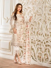 Ramsha Rangoon Luxury Chiffon Vol-4 Embroidered 3Pc Suit D-404 - FaisalFabrics.pk