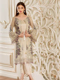 Ramsha Rangoon Luxury Chiffon Vol-4 Embroidered 3Pc Suit D-406 - FaisalFabrics.pk