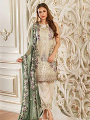 Ramsha Rangoon Luxury Chiffon Vol-4 Embroidered 3Pc Suit D-406 - FaisalFabrics.pk