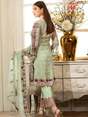 Ramsha Rangoon Luxury Chiffon Vol-4 Embroidered 3Pc Suit D-411 - FaisalFabrics.pk