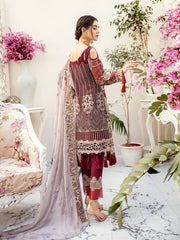 Ramsha Rangoon Luxury Chiffon Vol-5 Embroidered 3Pc Suit D-501 - FaisalFabrics.pk