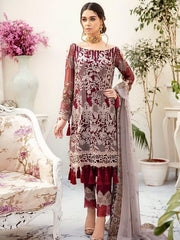 Ramsha Rangoon Luxury Chiffon Vol-5 Embroidered 3Pc Suit D-501 - FaisalFabrics.pk