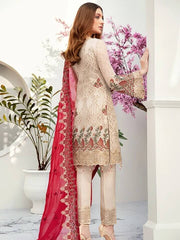 Ramsha Rangoon Luxury Chiffon Vol-5 Embroidered 3Pc Suit D-502 - FaisalFabrics.pk