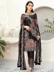Ramsha Rangoon Luxury Chiffon Vol-5 Embroidered 3Pc Suit D-503 - FaisalFabrics.pk