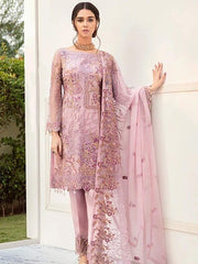 Ramsha Rangoon Luxury Chiffon Vol-5 Embroidered 3Pc Suit D-504 - FaisalFabrics.pk