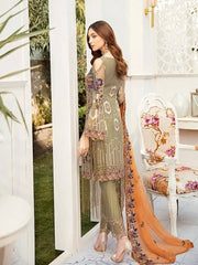 Ramsha Rangoon Luxury Chiffon Vol-5 Embroidered 3Pc Suit D-505 - FaisalFabrics.pk