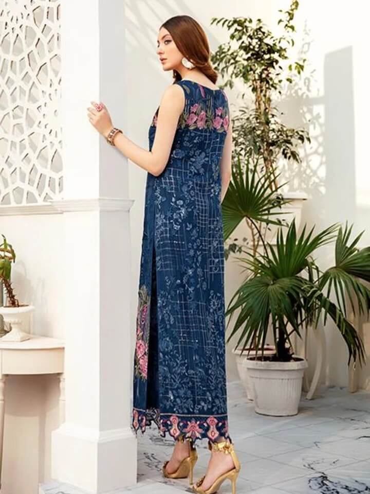 Ramsha Rangoon Luxury Chiffon Vol-5 Embroidered 3Pc Suit D-506 - FaisalFabrics.pk