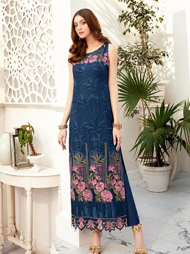 Ramsha Rangoon Luxury Chiffon Vol-5 Embroidered 3Pc Suit D-506 - FaisalFabrics.pk