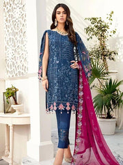 Ramsha Rangoon Luxury Chiffon Vol-5 Embroidered 3Pc Suit D-506 - FaisalFabrics.pk