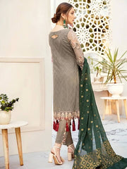 Ramsha Rangoon Luxury Chiffon Vol-5 Embroidered 3Pc Suit D-507 - FaisalFabrics.pk