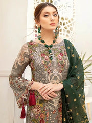 Ramsha Rangoon Luxury Chiffon Vol-5 Embroidered 3Pc Suit D-507 - FaisalFabrics.pk