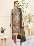 Ramsha Rangoon Luxury Chiffon Vol-5 Embroidered 3Pc Suit D-507 - FaisalFabrics.pk