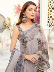 Ramsha Rangoon Luxury Chiffon Vol-5 Embroidered 3Pc Suit D-508 - FaisalFabrics.pk