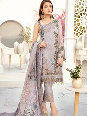 Ramsha Rangoon Luxury Chiffon Vol-5 Embroidered 3Pc Suit D-508 - FaisalFabrics.pk
