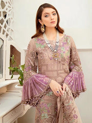 Ramsha Rangoon Luxury Chiffon Vol-5 Embroidered 3Pc Suit D-512 - FaisalFabrics.pk