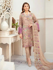 Ramsha Rangoon Luxury Chiffon Vol-5 Embroidered 3Pc Suit D-512 - FaisalFabrics.pk