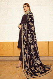 Ramsha Raw Silk with Embroidered Velvet Shawl Unstitched 3Pc Suit V-210 - FaisalFabrics.pk